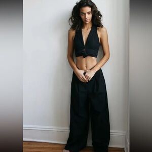 Free People Brunch Date Top and Pants Set in Black